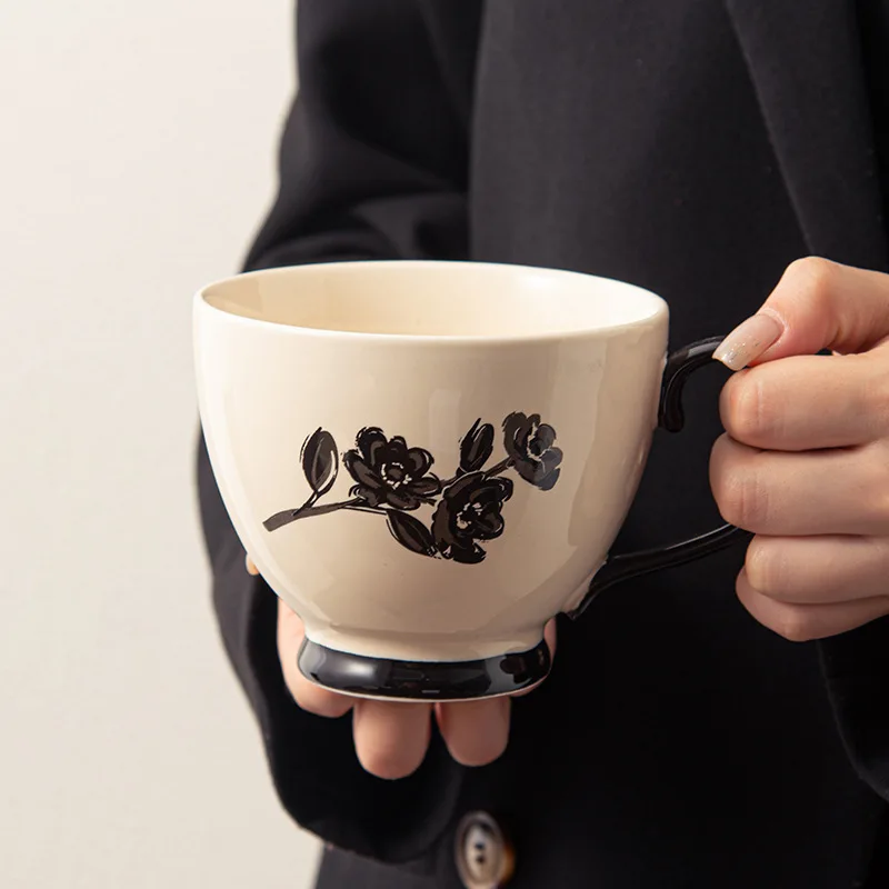 

Ceramic Mug Large Capacity Household Water Cup Fashionable Light Luxury Mug Office Exquisite Ceramic Coffee Cup Ceramic Mug