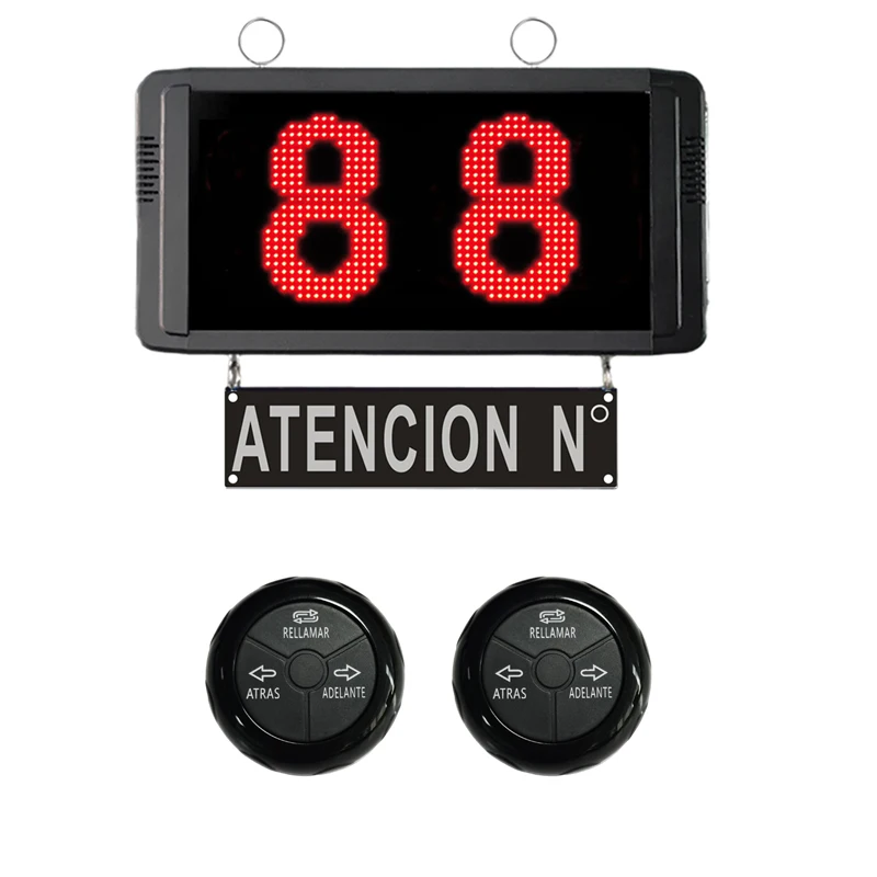 Spanish Voice Broadcast Take A Number Button Next Calling Wireless Queue Management System for Restaurant Hospital