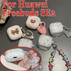 Clear Cover for Huawei Freebuds SE 2 Case Retro Protective Cover for Freebuds SE2 Case for Huawei Buds Funda Chain Bracelet