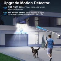 Solar Light Outdoor 328/348 LED Integrated Super Bright Motion Sensor Strong Power IP65 Waterproof 3 Working Modes Garden Wall 6