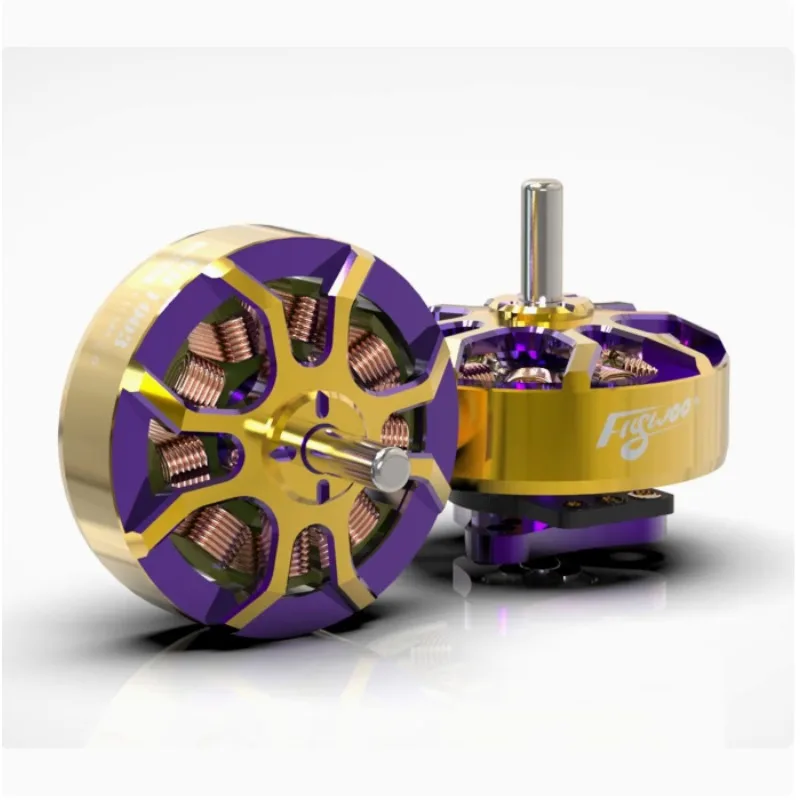 FLYWOO ROBO moteur 1-2S violet or Halo série RB1003 sans balais adapté aux modèles Whoop et cure-dents pour Drone RC course FPV