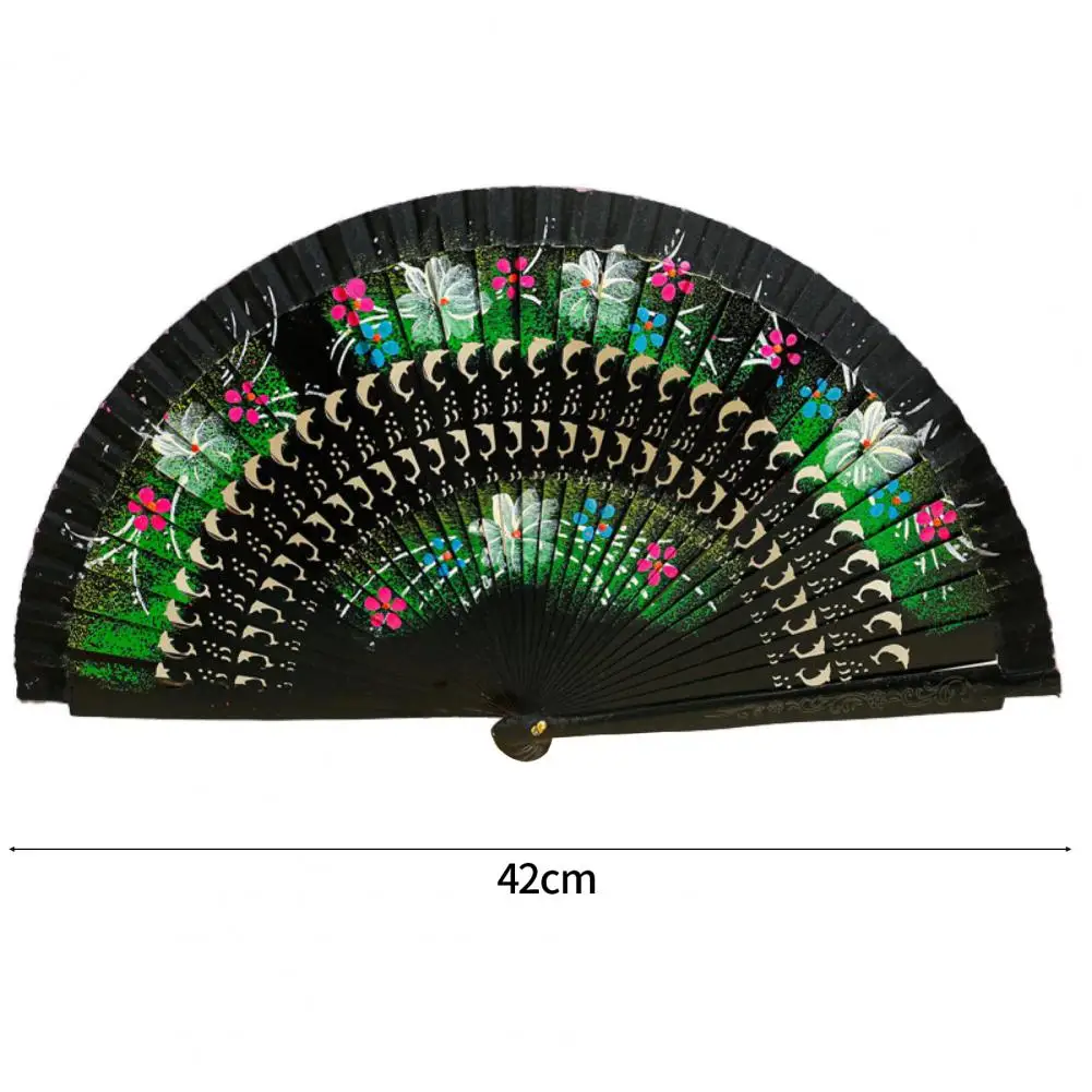 Abanico plegable español de madera para bailar, abanico plegable de mano, decoración del hogar, adornos artesanales, regalos para invitados