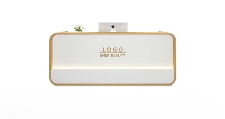 Modern Beauty Simple Elegance Beauty Shop Wooden Reception Desk Nail Salon Barber Shop Reception Desk