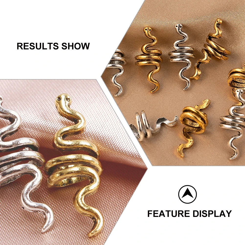 

9 Pcs Spiral Hair Rings Braids Zinc Alloy Durable Reusable Accessories Dreadlocks Beads Set for Party Wedding Prom Hair