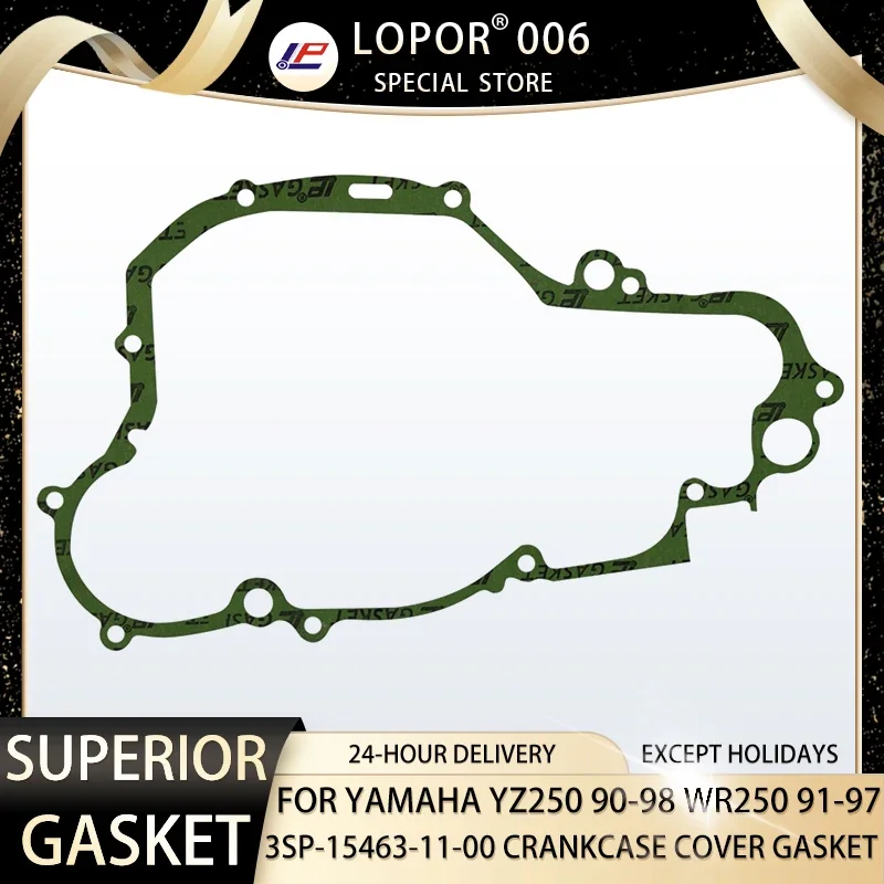 

LOPOR Motorcycle Engine Crankcase Cover Gasket Seal For YAMAHA WR250 91-97 YZ250 90-98 3SP-15463-11-00 WR YZ 250