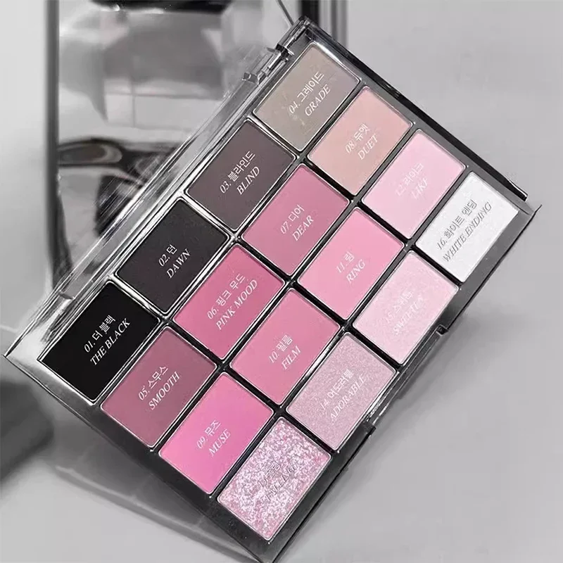 Trucco coreano da 16 colori per le donne Cosmetici Palette di ombretti glitterati Bellezza degli occhi all'ingrosso a buon mercato per piccole donne