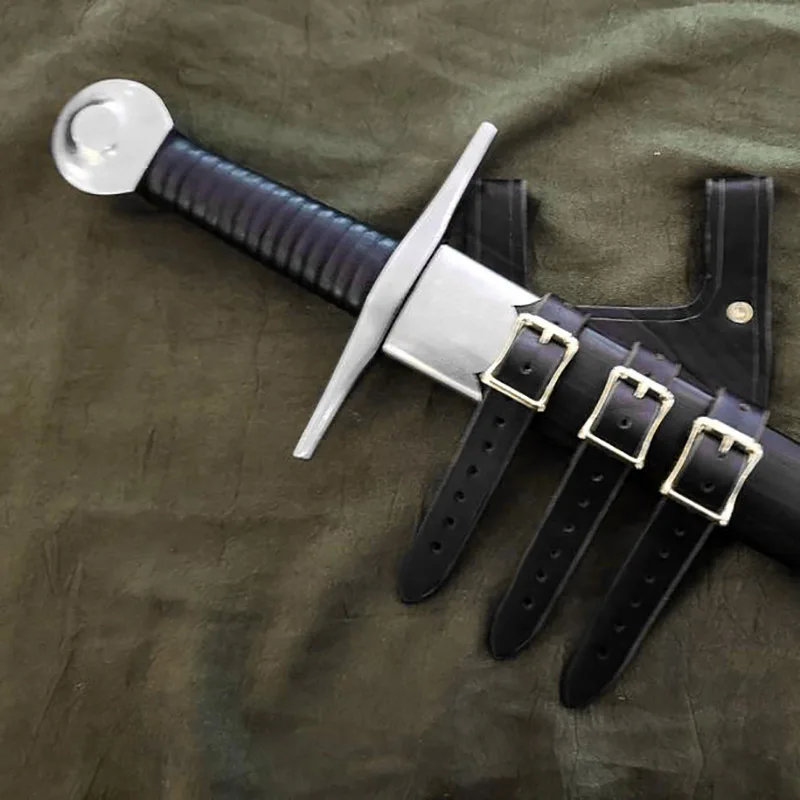 Espada de cuero Medieval, vaina de rana, saxofón vikingo, accesorio de disfraz, funda, cinturón de caballero LARP, soporte para vaina para hombres