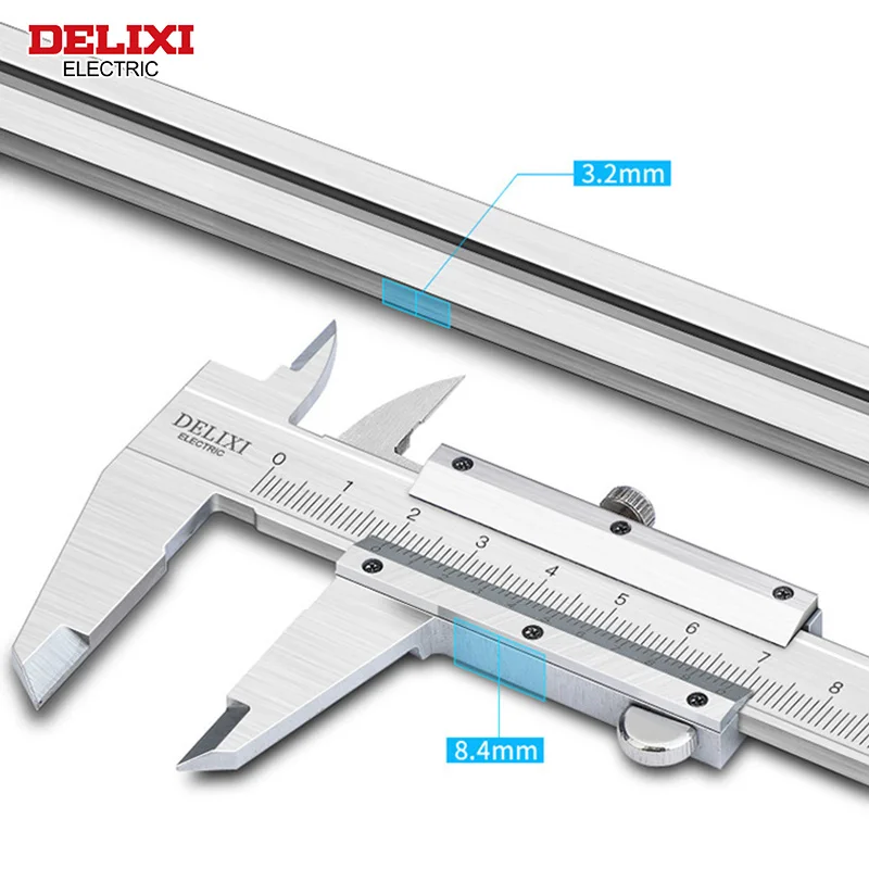 DELIXI ELECTRIC High Precision Caliper Stainless Steel Durable Inspection Tool Height and thickness measuring MachineryToolRuler