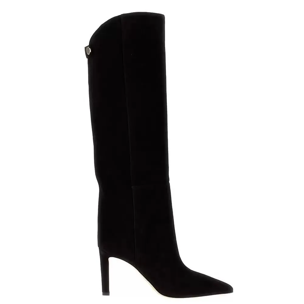 2025Ladies\' New Slim Fit High-heeled Women\'s Boots, Fashionable Pointed High Top Sleeves, Fashionable Large Women\'s Boots