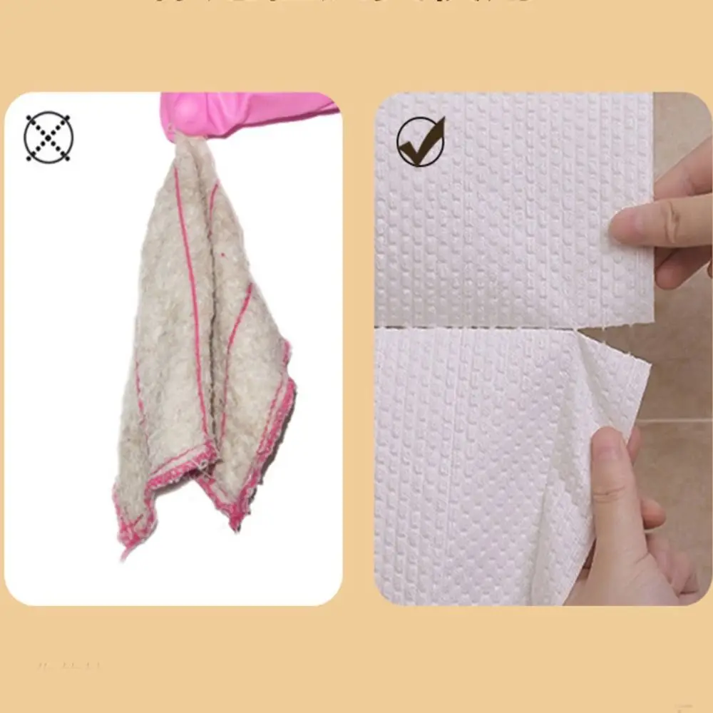 Thickened Non-woven Kitchen Paper Absorbent Towel Dish Paper Water Oil Absorbing Paper Cleaner Wipes Disposable Rags