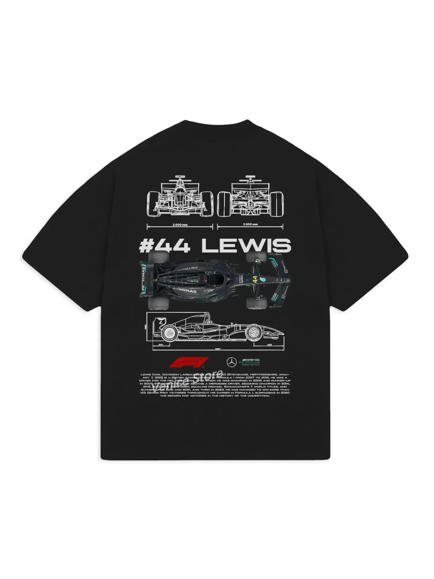 Summer New Fashion Short Sleeve Tees Arrival England Formula F One Man T-shirt Lewis Hamilton Racing Driver Brand Men T Shirt