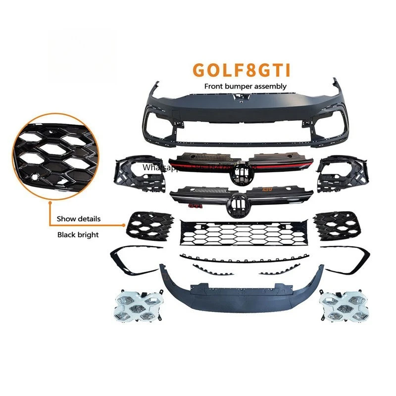

Suitable for Golf 8 Body Kit Front Bumper Assembly and Fog Lamp 2018-2021upgrade to Golf 8GTI
