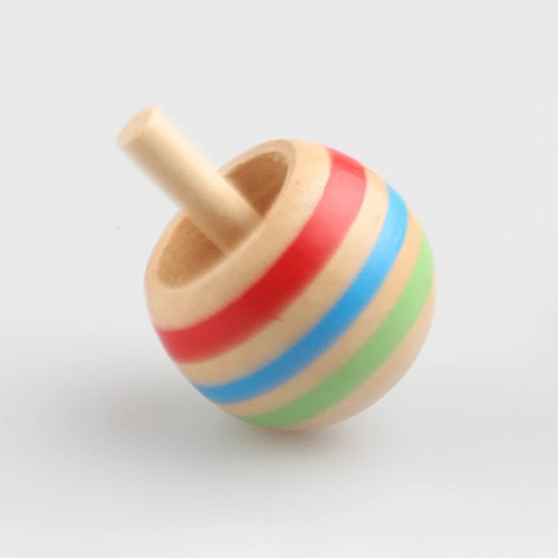 Mini toupie en bois, 6 pièces, Gyroscope à doigt nostalgique, cadeau fête pour enfants