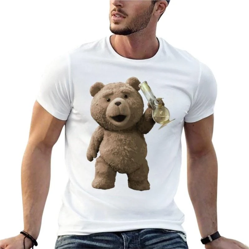 Ted Bong Cult Fun Funny Movie Oversized T Shirts Harajuku Mens Clothes 100% Cotton Streetwear Big Size Tops Tee Short Sleeve