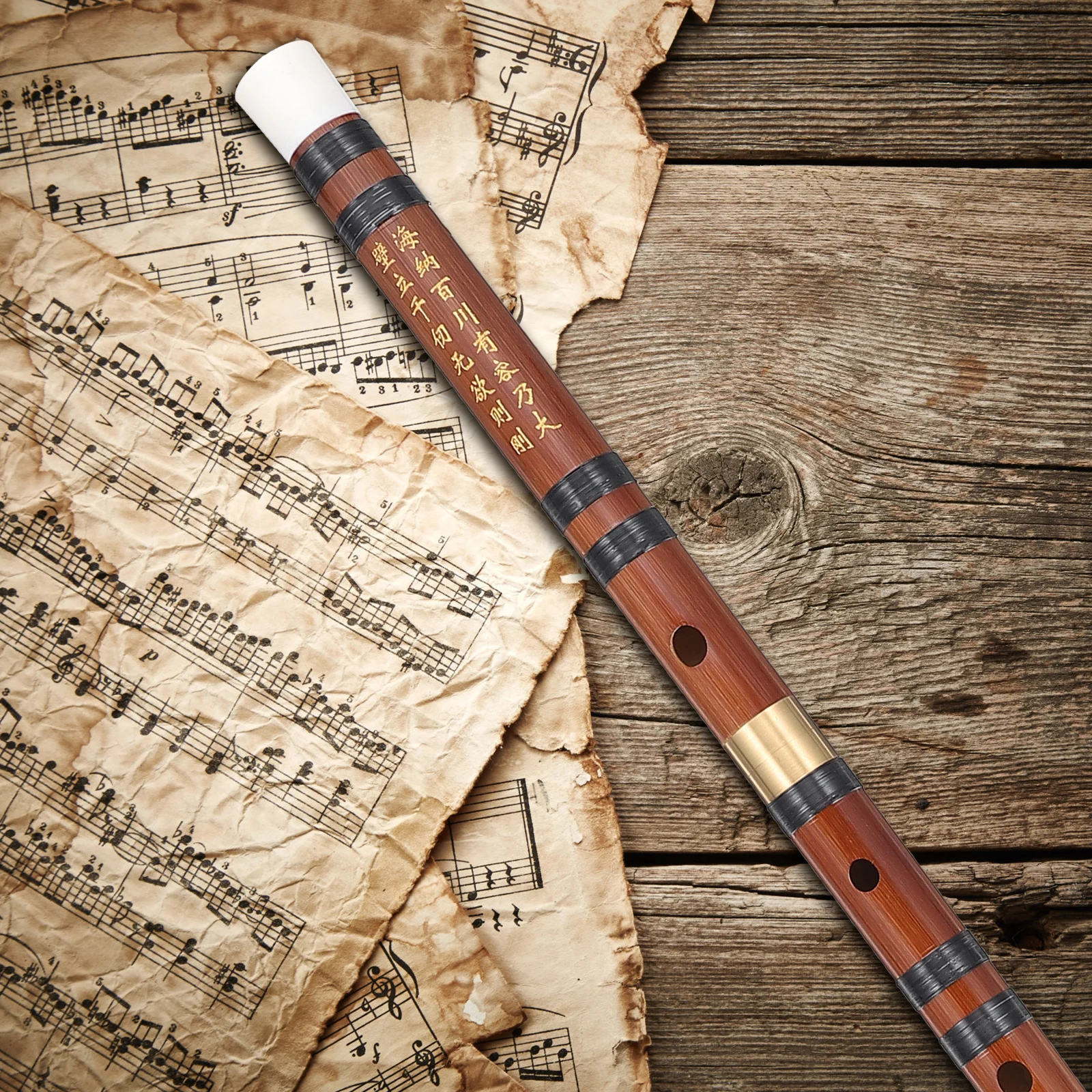 

1 Set Of Bamboo Flute Chinese Style Premium Durable Lightweight Portable For Beginners Students Kids Adults Traditional Musical