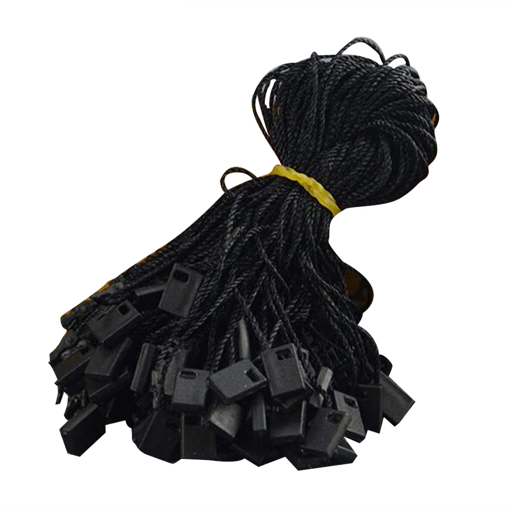 1000pcs/pack Clothing Tag String Nylon Black String With Push Locker String Snap Lock