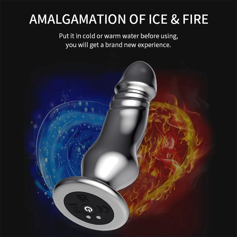 10 Modes Vibrating Metal Anal Plug Stainless Steel Butt Plug Portable Remote Control Dildo Anal Sex Toy for Couples Women Men