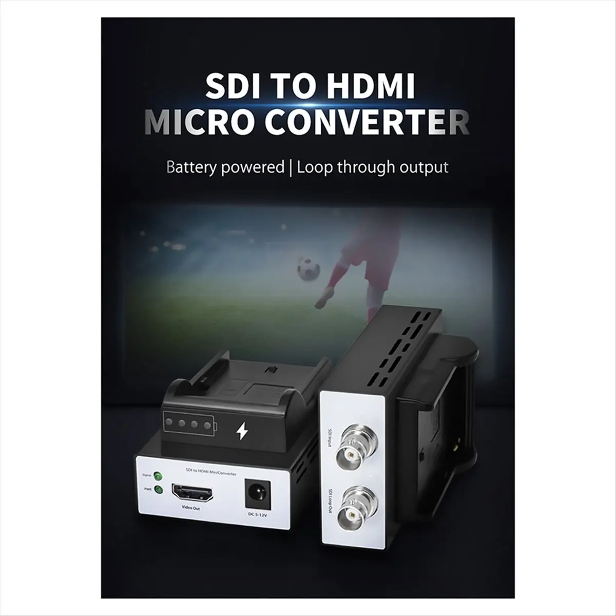 

【ABUP】1080p Камера-переходник 3G SDI 80M Кабельный преобразователь в HDMI-совместимый с розеткой для аккумулятора (HDMI в SDI)