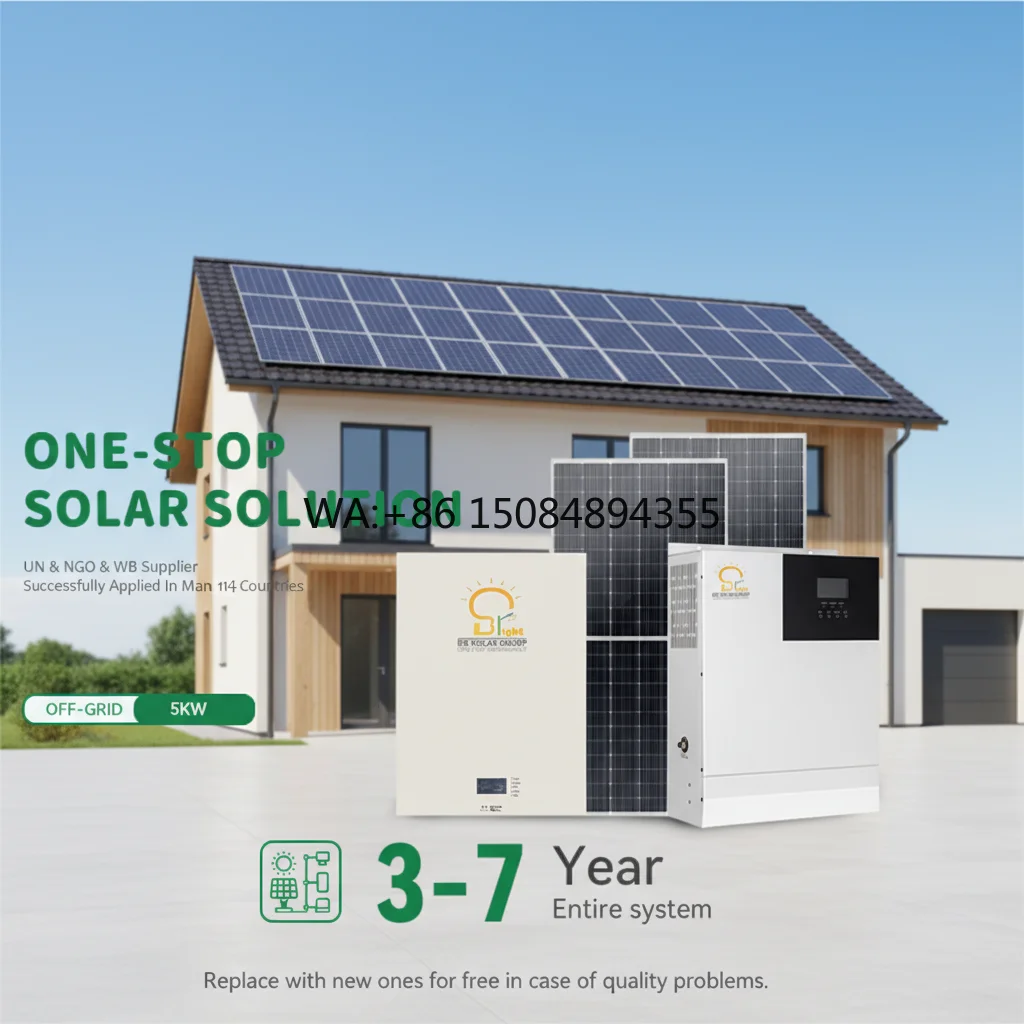 SOLAR 5KW Home Energy Storage System Complete Kit 3KW Lithium Battery Solar System Kit with Panels Inverter for Home Use