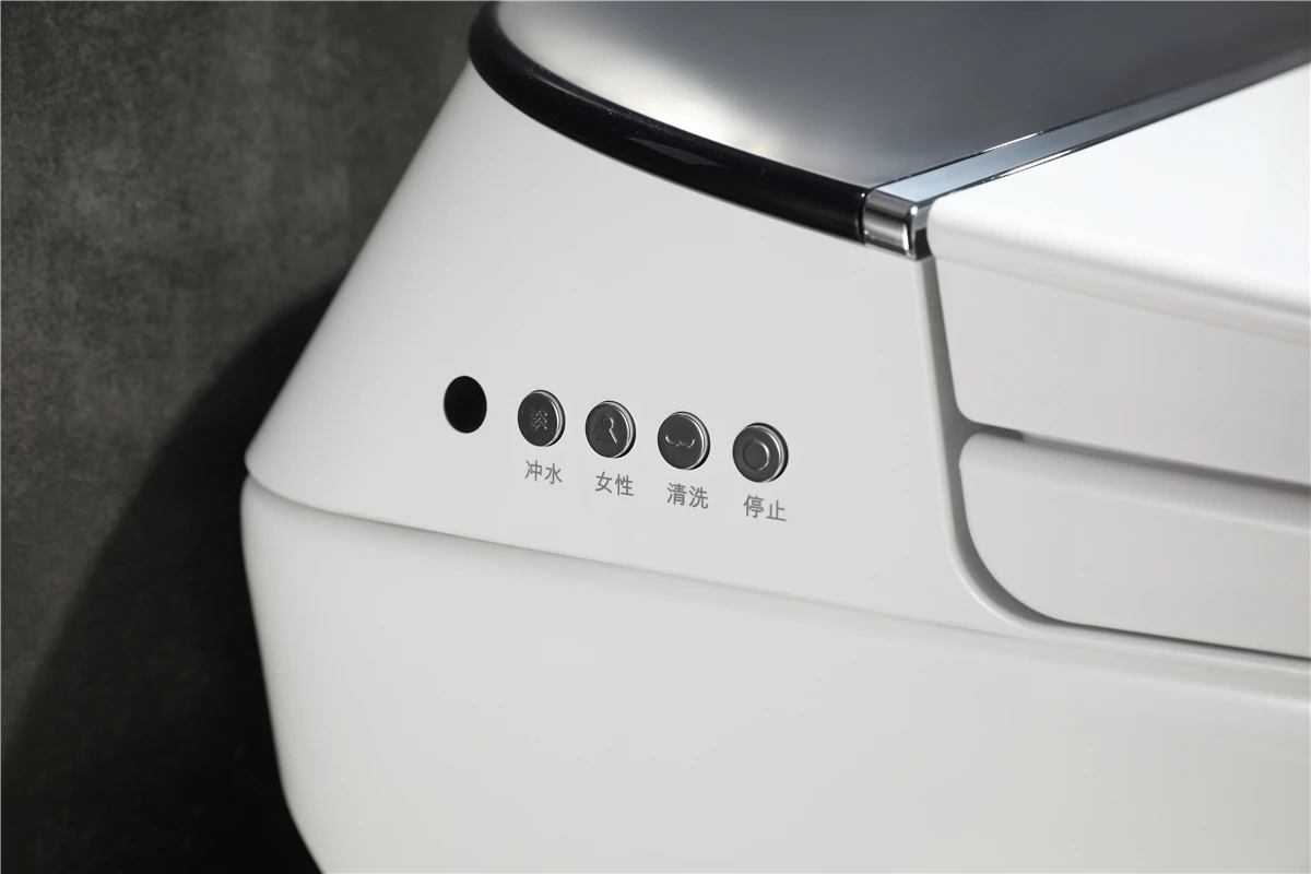 Zxhk banheiro cerâmica uma peça closestool inteligente vaso sanitário montado no chão bidé elétrico cerâmica tampa automática vaso sanitário inteligente bo