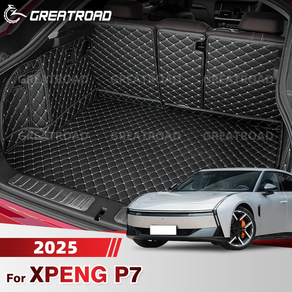 

GREATROAD Для XPENG P7 2025: Полностью закрывающий коврик в багажник, защитный вкладыш для грузового отсека, аксессуары для интерьера автомобиля