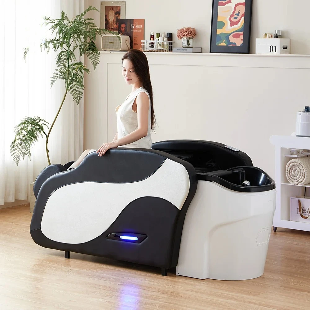Salon Furniture Reclining Hair Washing Shampoo Bowl Chair Water Therapy Electric Automatic Massage Thai Head Spa Bed