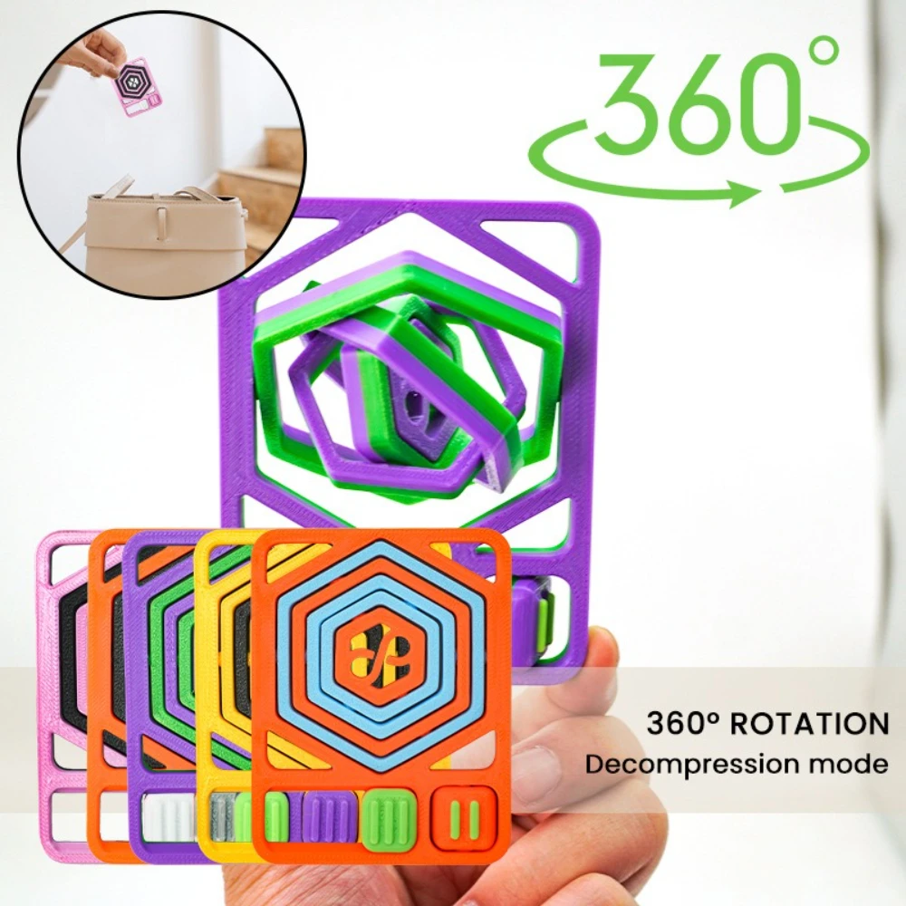 

360° Rotating Portable Spinning Stress-relieving Toy Hexagonal Spinning Interesting Toy Plastic Multi-functional Toy Figurines