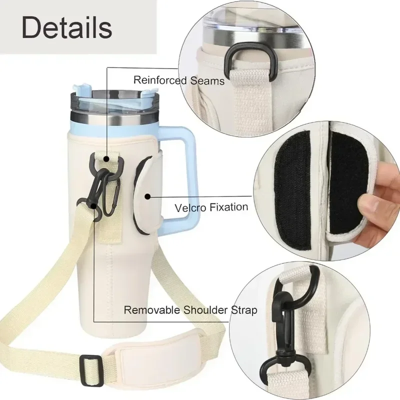 Torba na butelkę Stanley 40 uncji z regulowanym paskiem na ramię Pokrowiec na butelkę wody Pokrowiec na kubek Stanley Quencher