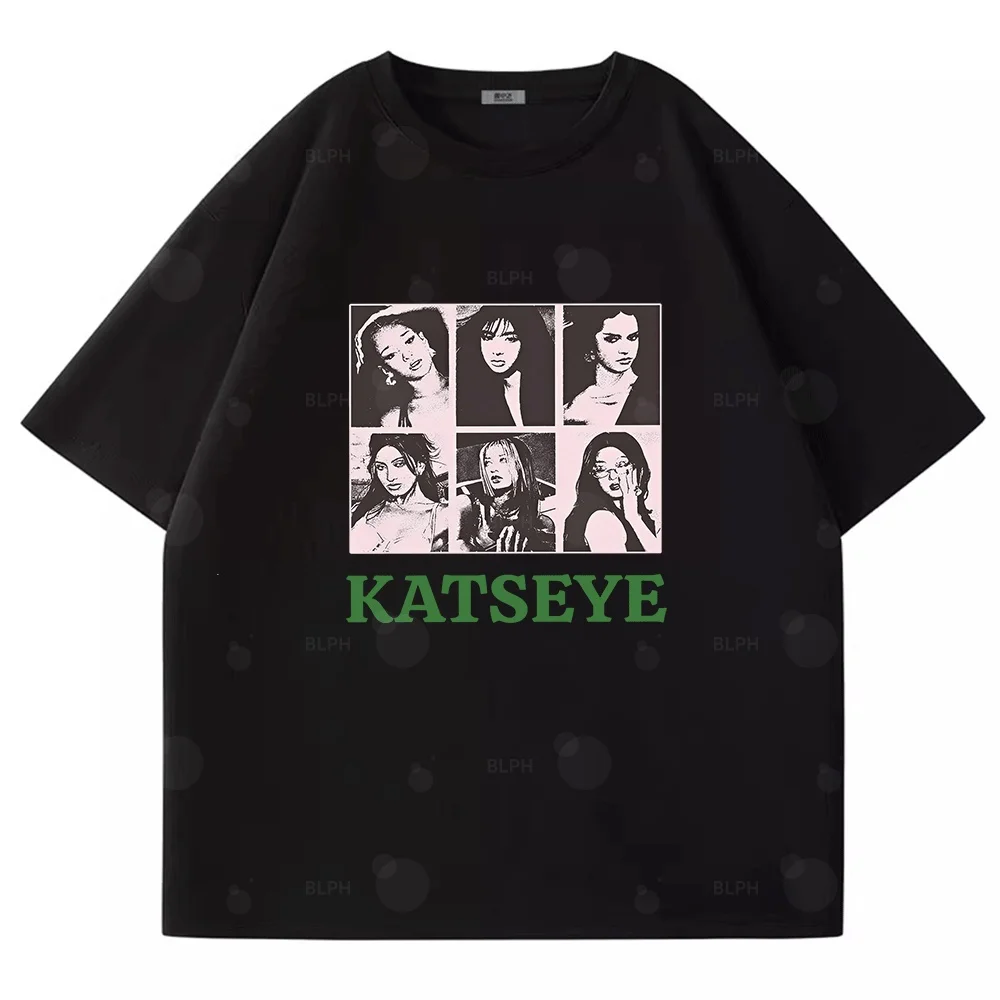 

KATSEYE E58 Kpop Girl Group Print Family Matching T Shirts Casual Fashion Soft Cotton Short Sleeve Tops For Parent Child Outfits