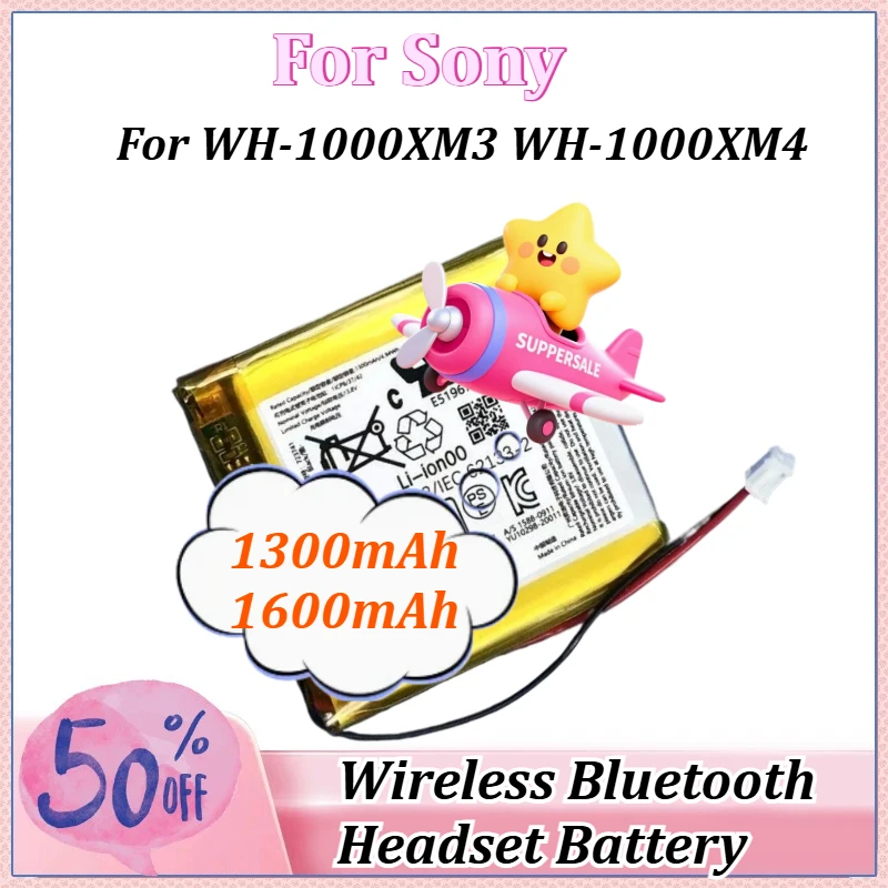 

1300mAh 1600mAh Wireless Bluetooth Headset Battery for Sony WH-1000XM4 WH-1000XM3 Digital Rechargeable Battery