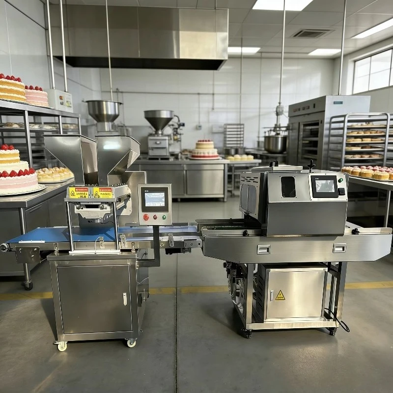 Custom Commercial Double Color Two-flavor Automatic Cupcake Production Line Muffin Making Machine Cake Filling Machine