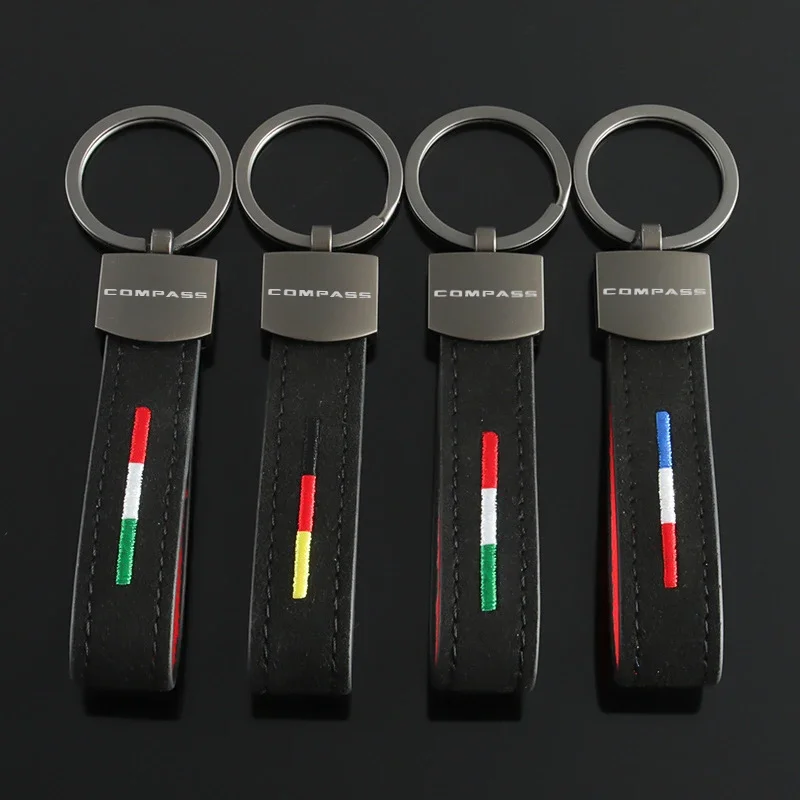 Suede Car Keychains Key Ring for Jeep Compass Logo Wrangler Cherokee Patriot Liberty Renegade Auto Key Chains Holder Pendant view 2