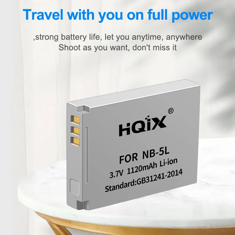 HQIX for Canon Powershot S100V S110 SX200 IS SX210 IS SX220 HS SD700 SD790 SD800 SD850 SD870 SD880 Camera NB-5L Charger Battery