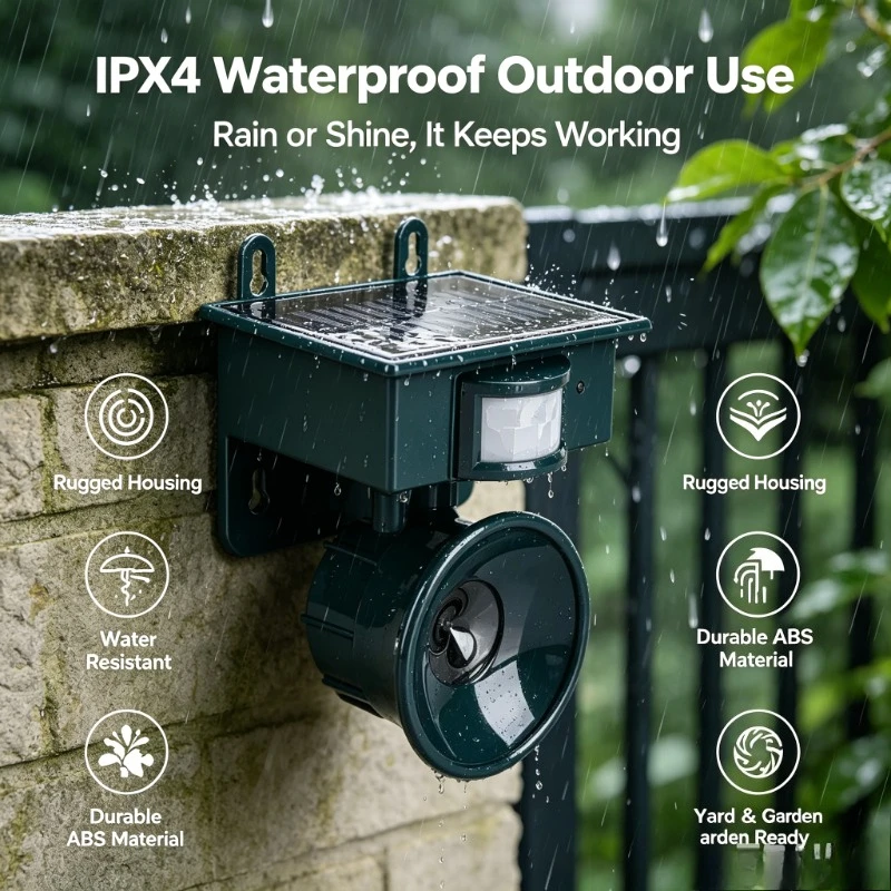 Ultrasonic Wildlife Deterrent Solar Powered Device for Orchard Courtyard Pest Prevention