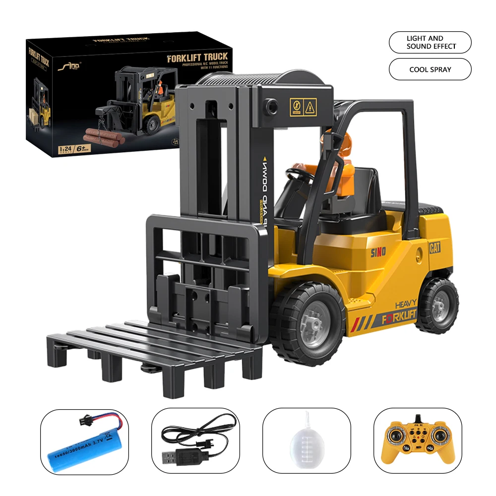 

Remote Control Forklift Truck RC Car Electric Crane Spray Acousto-Optic Engineering Vehicles Toys For Children's Gifts