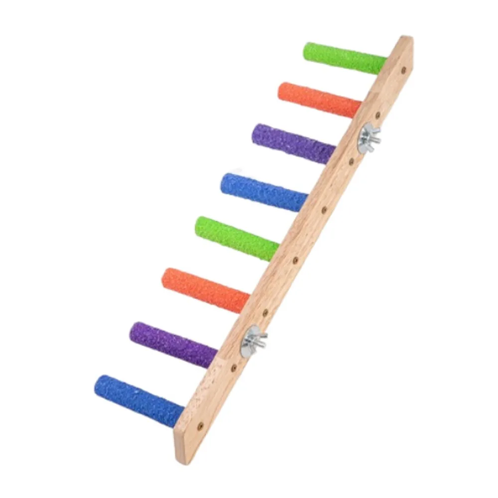 

Natural Wooden Pet Bird Steps Grinding Claws Wear Resistant Bird Perch Stand Interactive Bite Resistant Parrot Climbing Rack
