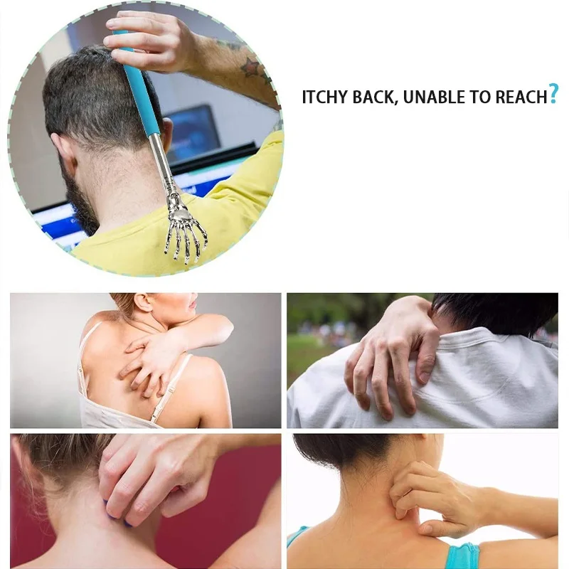 Einziehbares Klauenmassagegerät aus Edelstahl für die Rückenmassage, Werbewerkzeuge, Durchblutung, Entspannung, Gesundheit, Rückenkratzer-Werkzeug