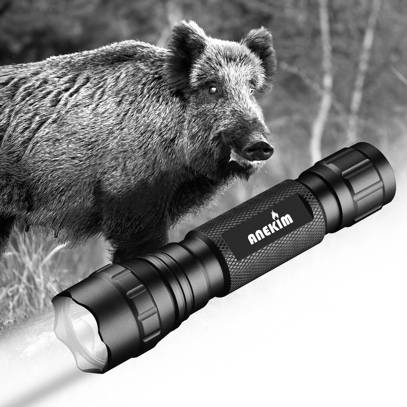 ANEKIM-linterna IR VCSEL FL11 940nm850 con zoom, para caza, pesca de cerdo salvaje, USB-C recargable de visión nocturna, batería 18650