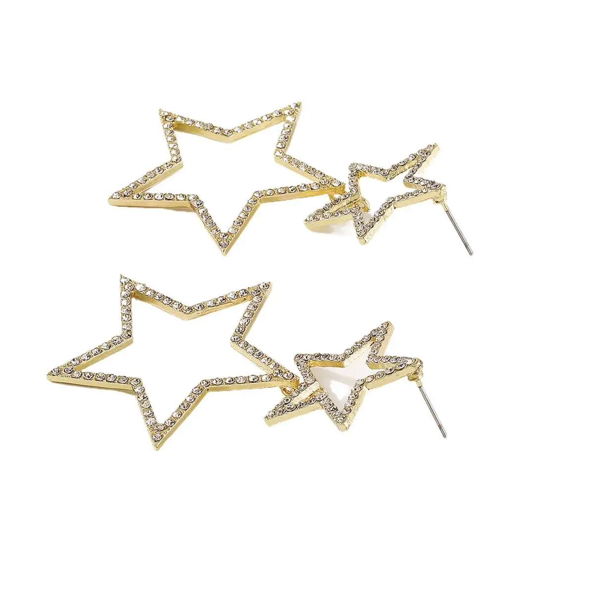 Fashion Big Star Dangle Earring Rhinestone Crystal Drop Earring For Women