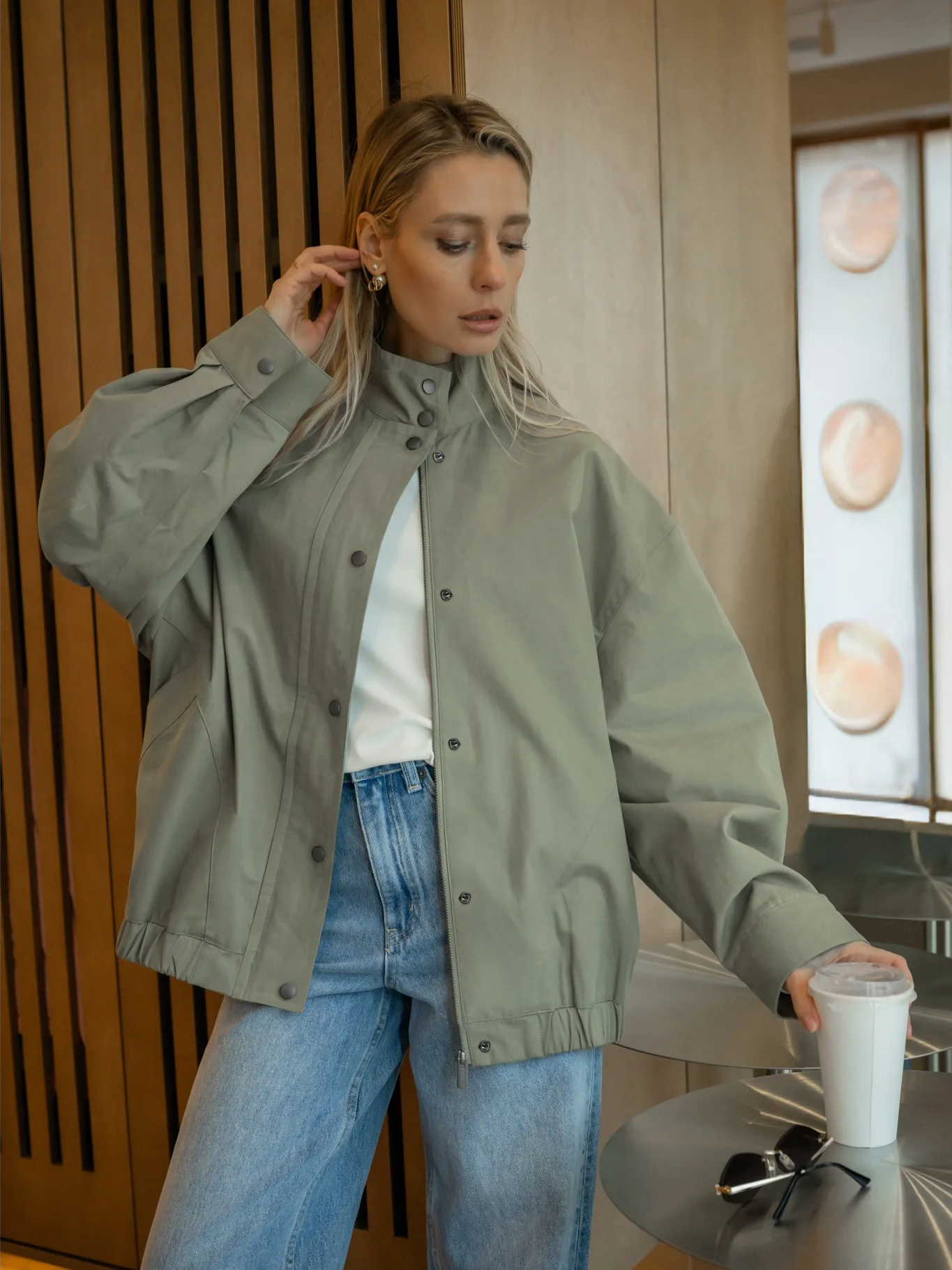 100%COTTON Autumn Winter Cotton Jacket Daily Outing Women  Jacket Cotton Material Relaxed Fit Casual Overcoat Simple Style