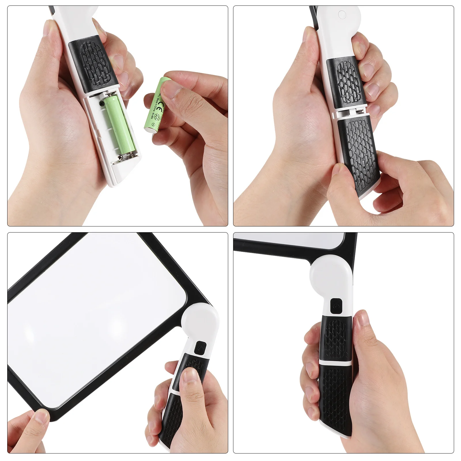 

Handheld Reading Magnifier Large Illuminated Folding Magnifier For Seniors Portable Lighted Jumbo Lens Clear Rectangle