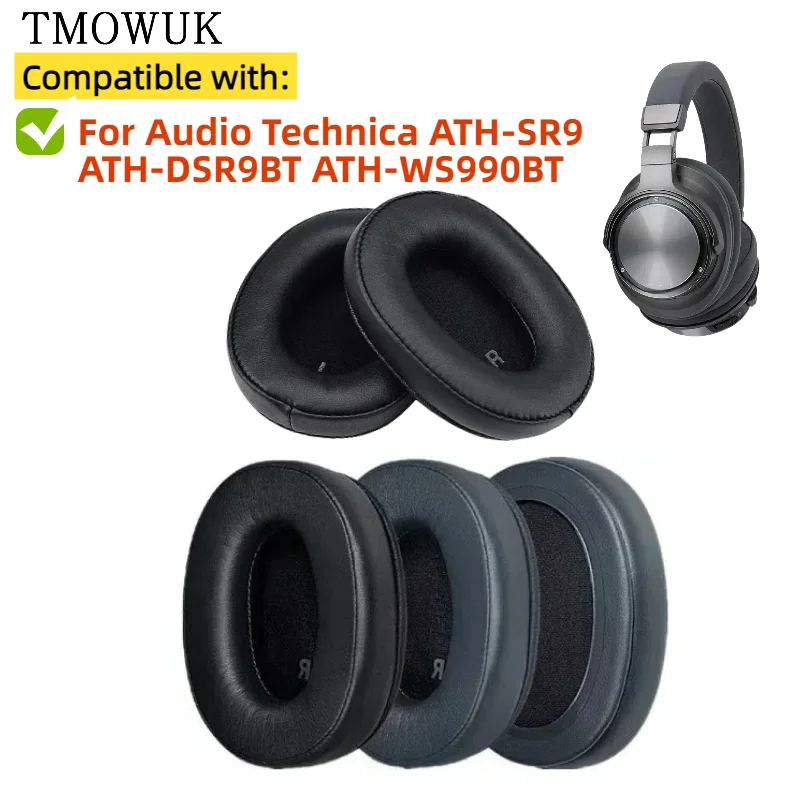 

1Pair Replacement Earpads Foam Ear Pads for Audio Technica ATH-SR9 ATH-DSR9BT ATH-WS990BT Headphones Earmuff