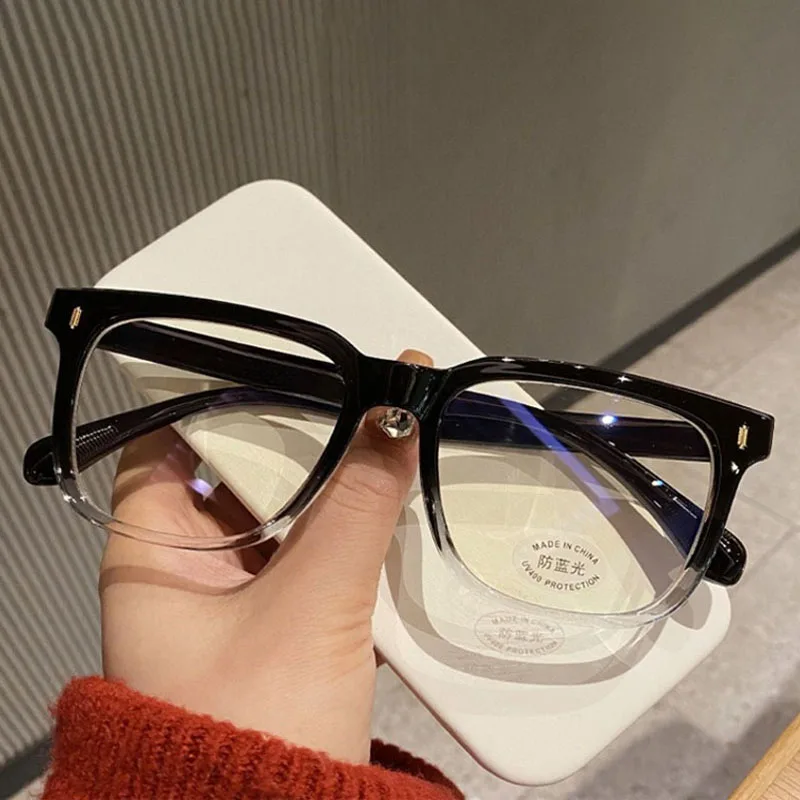 NEUE Blau Licht Blockieren Gläser Frauen Platz-gerahmt Mode Computer Gläser Männer Klar Schwarz Rahmen Anti Strahlung Filter Glasse