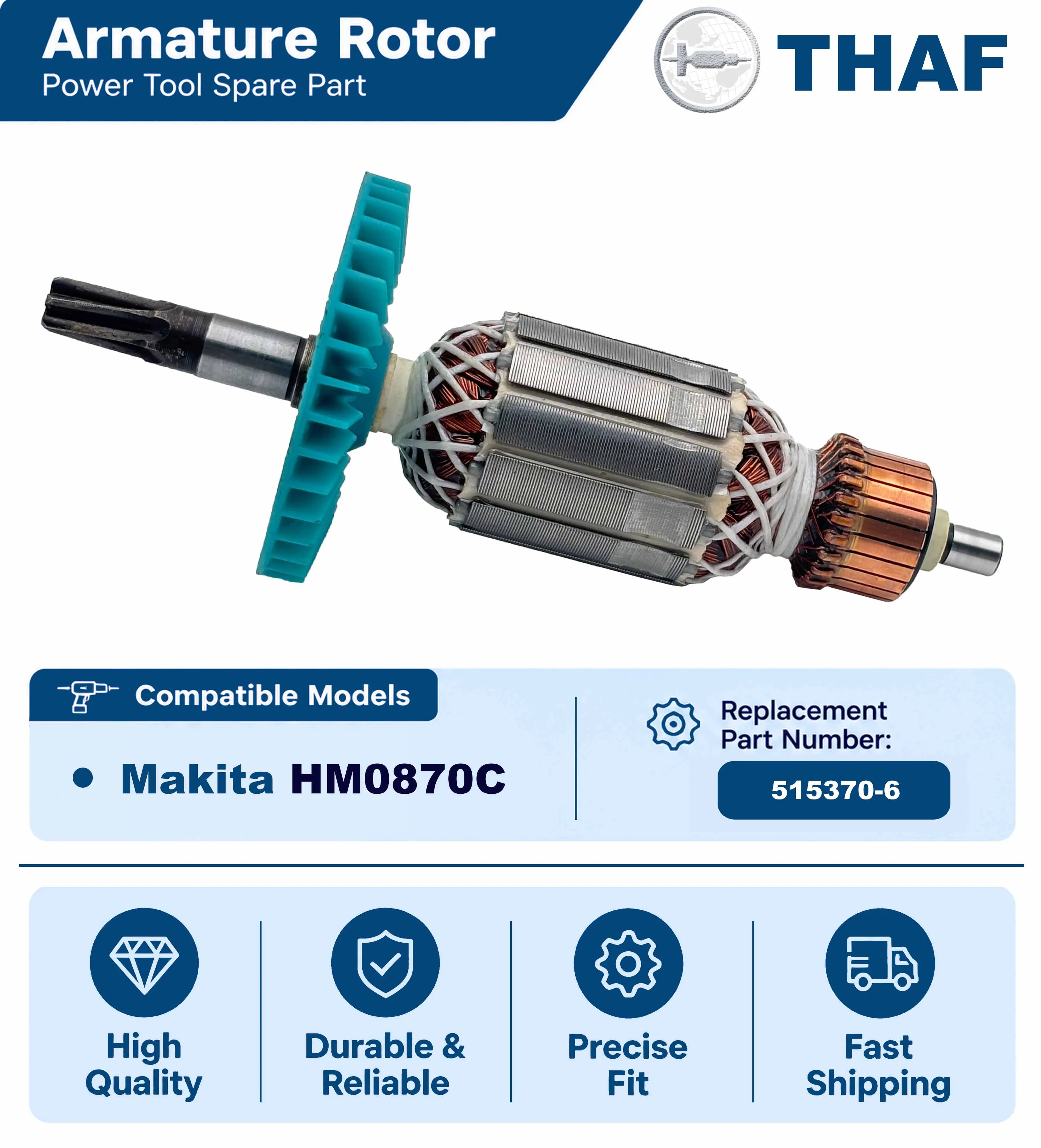 AC220V-240V HM0870C Rotor Anker Motor Ersatzteil Für MAKITA Schlaghammer – Detail 1