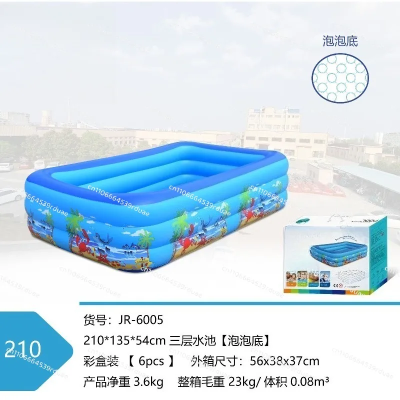 Schwimmbecken für Kinder von 1-6 Jahren, aufblasbarer Haushaltspool, 3 Meter, Baby-Outdoor-Planschbecken