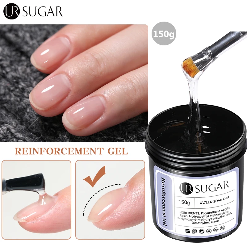 

UR SUGAR 150 г Прозрачный самовыравнивающийся гель-лак для ногтей Гель с сильным армированием Полуперманентный УФ-гель для дизайна ногтей