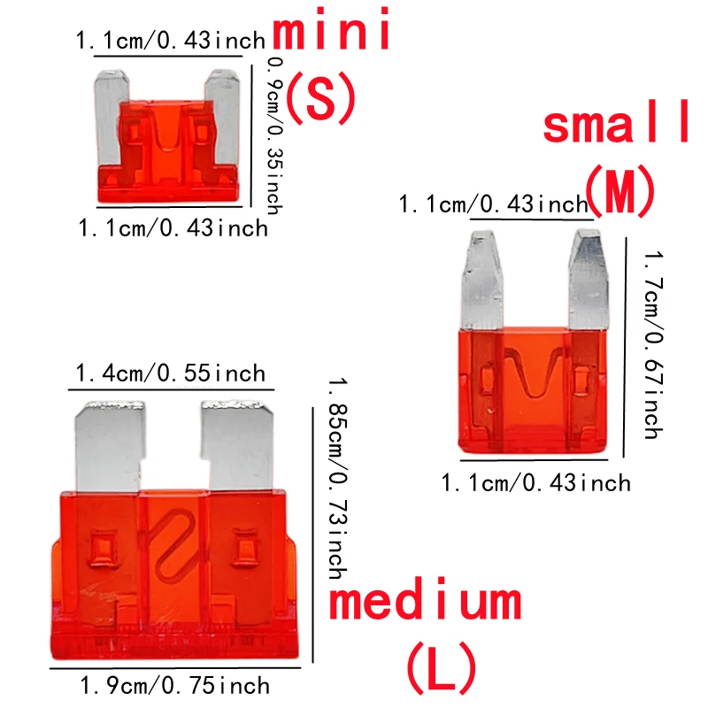 Automotive Fuse Kit,Mini/Small/Medium Size, Blade Type for Marine Use, Automotive, 2A 3A 5A 7.5A 10A 15A 20A 25A 30A 35A