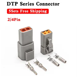 5 Sets Deutsch DTP Connector 2 Pin 4 Pin Male Female Waterproof Electrical Auto Connectors DTP06-2S DTP04-2P DTP06-4S DTP04-4P