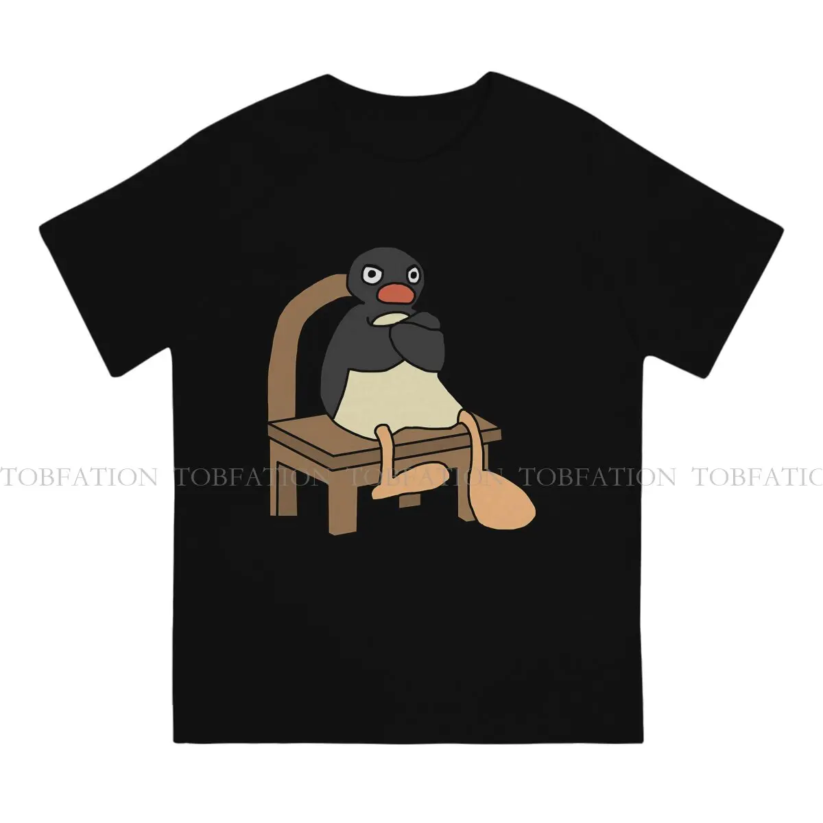 Angry Pingu O Neck TShirt Noot Pingu Pinga Penguin TV Pure Cotton Fabric Classic T Shirt Men Tops New Design Oversized