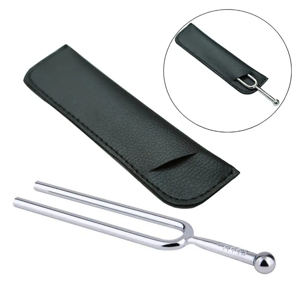 Violino guitarra Tuning Fork com estojo de couro, peças de instrumentos musicais, padrão A Tone Tuner, A440hz